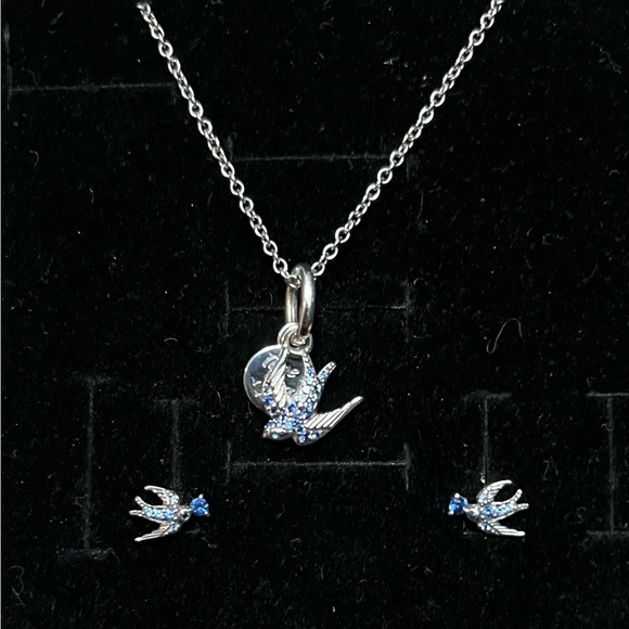Pandora Swallow Necklace and Earring Set - Picture 1 of 8